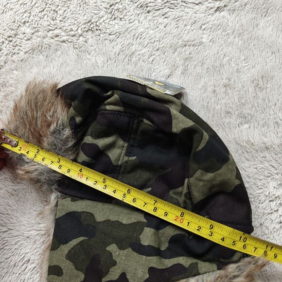 Camo Faux Fur Trim Lined Trapper Hat Kids Boys Size 4-7 - Picture 4 of 4